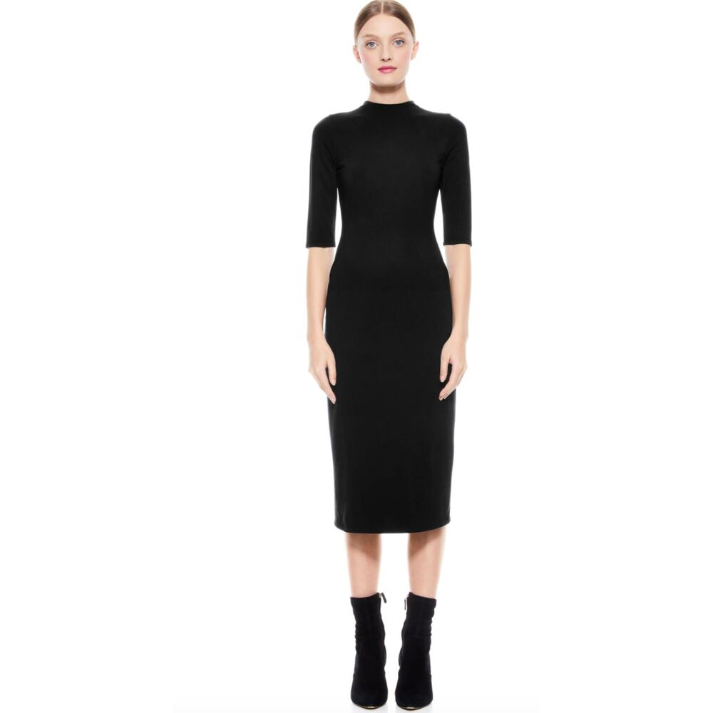 alice + olivia Delora Midi Dress – Black – Size 4